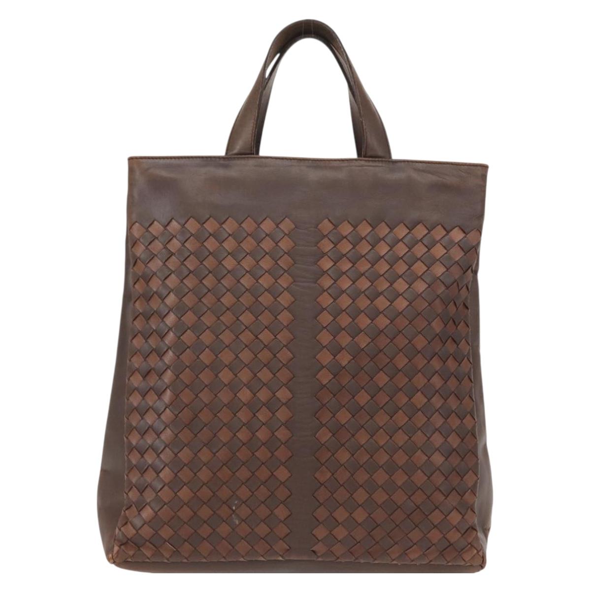 BOTTEGA VENETA INTRECCIATO Tote Bag Leather Brown Auth mr1640