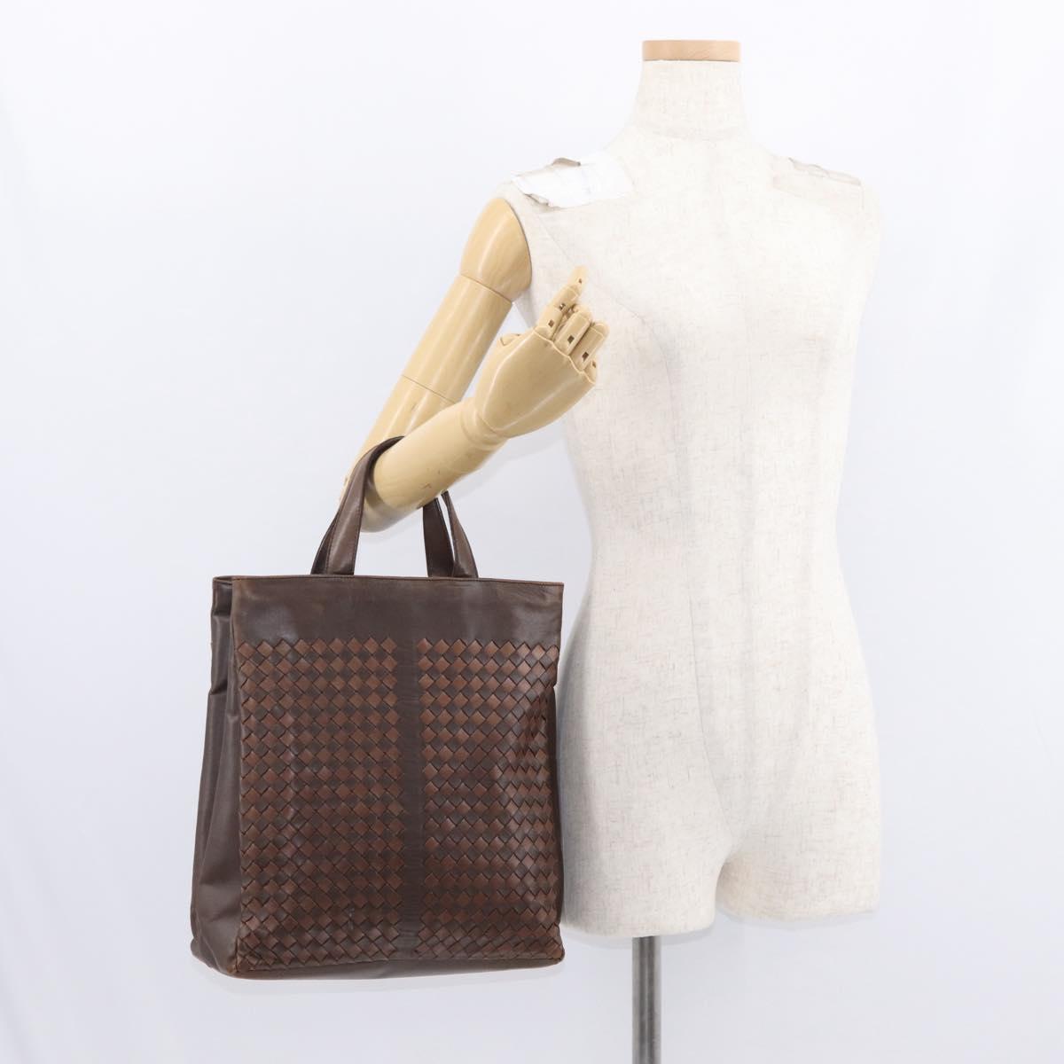 BOTTEGA VENETA INTRECCIATO Tote Bag Leather Brown Auth mr1640