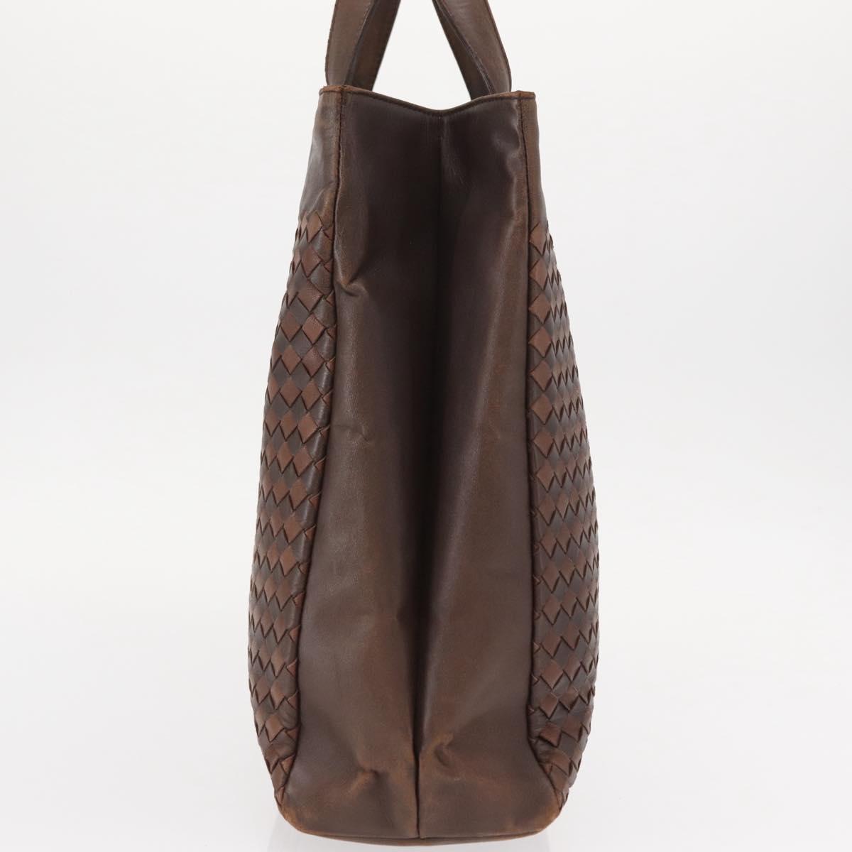 BOTTEGA VENETA INTRECCIATO Tote Bag Leather Brown Auth mr1640