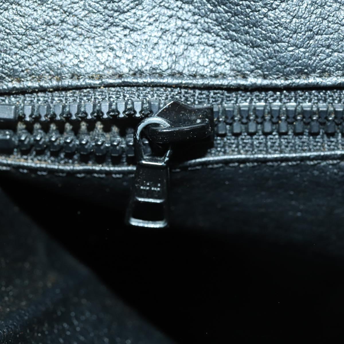 CELINE Shoulder Bag Leather Black Gold Auth mr1642