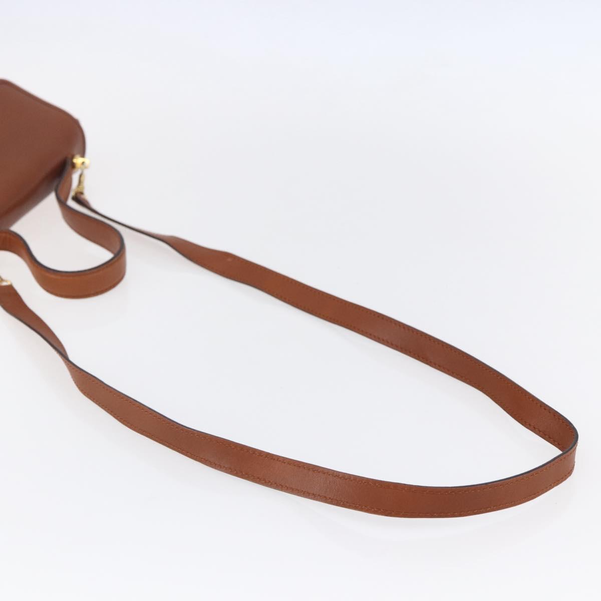 CELINE Hand Bag Leather 2way Brown gold Auth mr1643