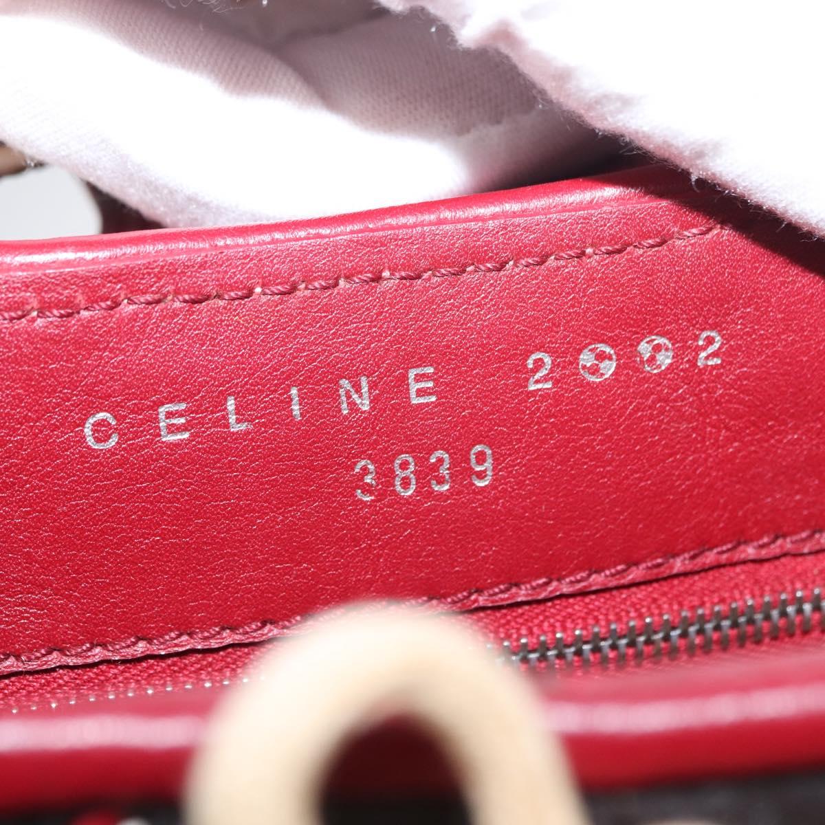 CELINE World Cup 2002 Shoulder Bag Leather White Black Silver Auth mr1649