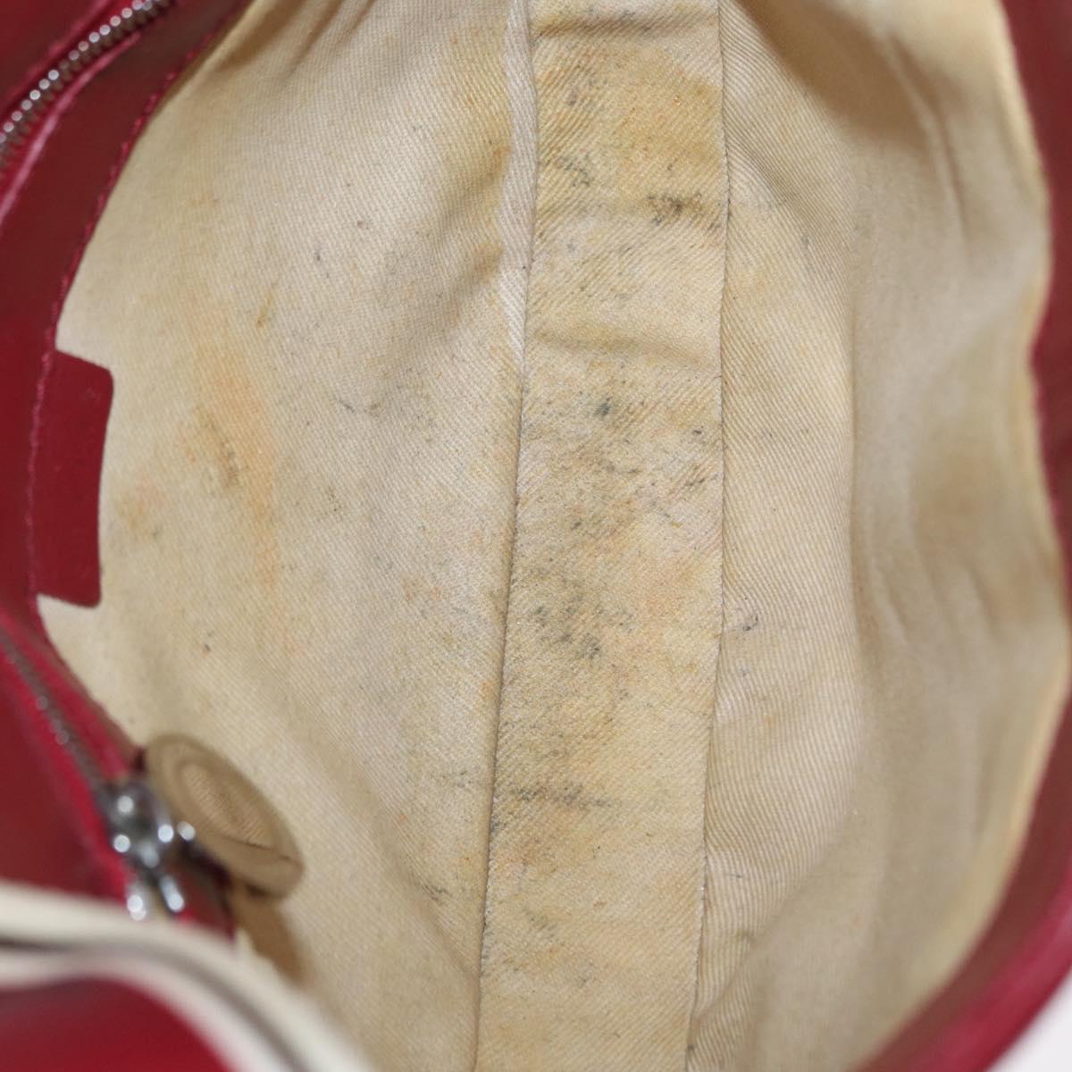 CELINE World Cup 2002 Shoulder Bag Leather White Black Silver Auth mr1649