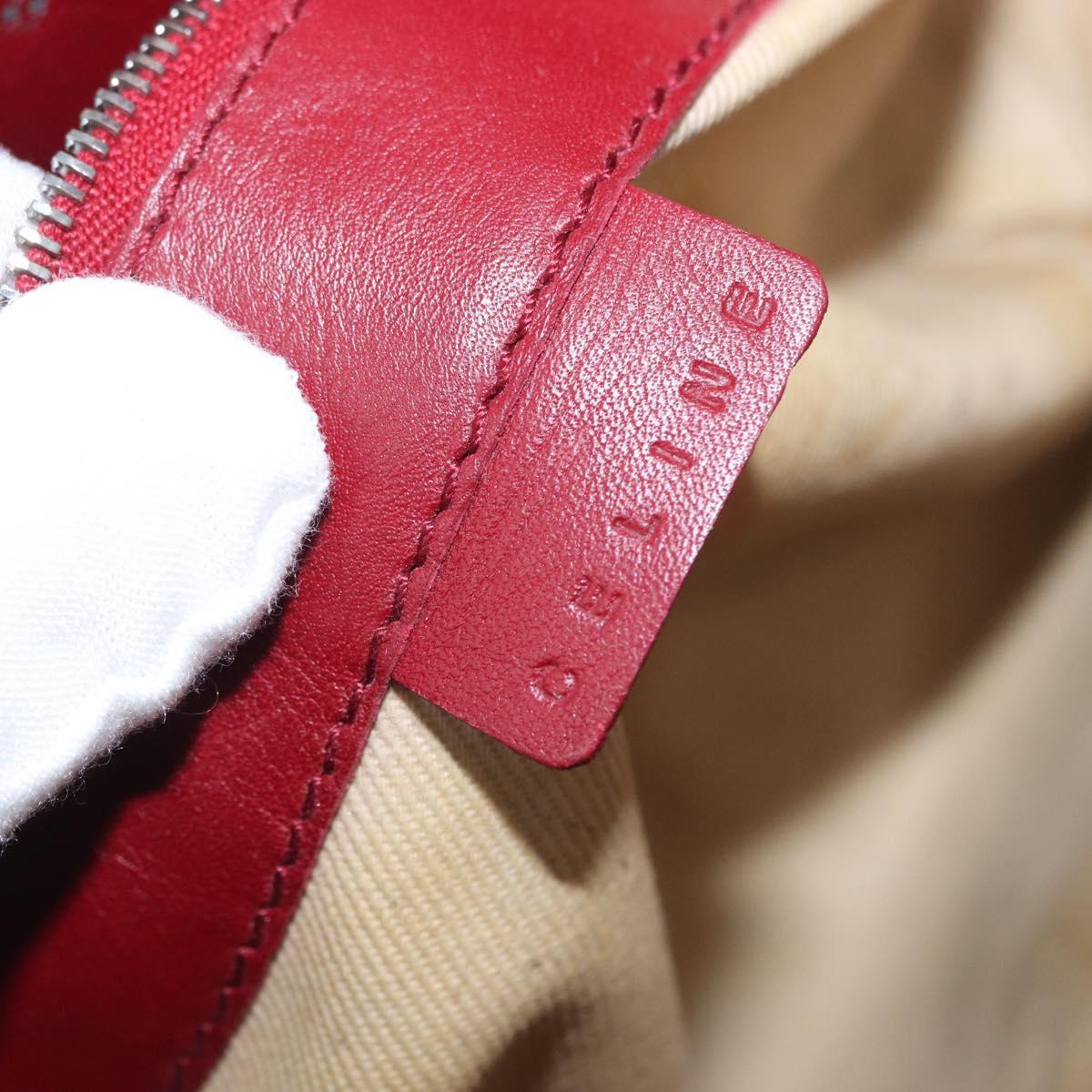 CELINE World Cup 2002 Shoulder Bag Leather White Black Silver Auth mr1649