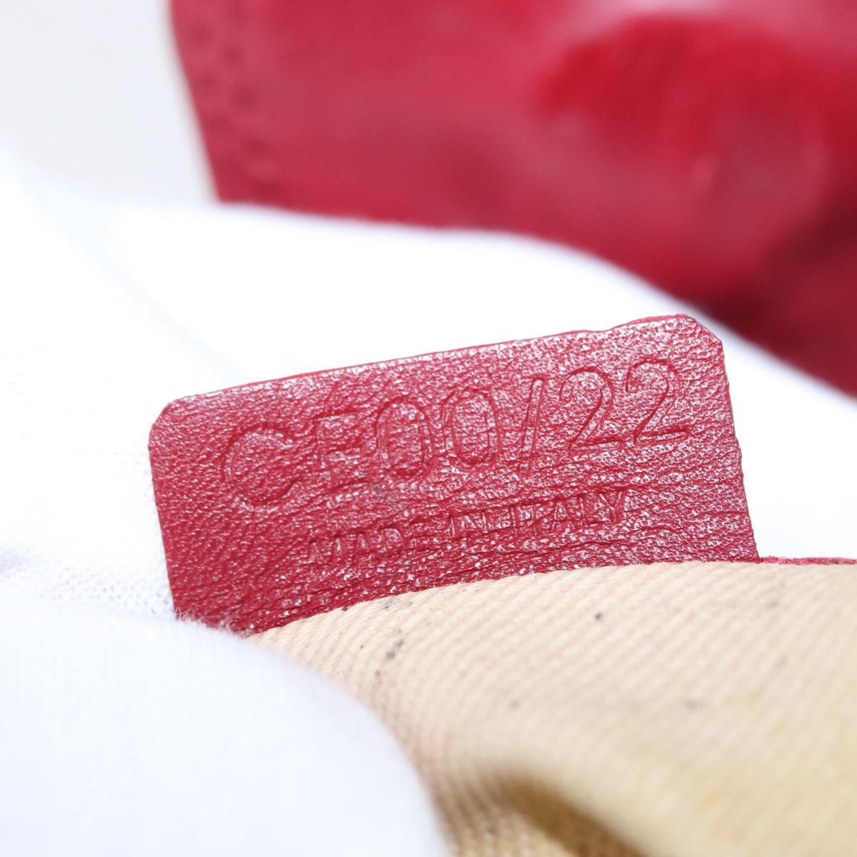 CELINE World Cup 2002 Shoulder Bag Leather White Black Silver Auth mr1649