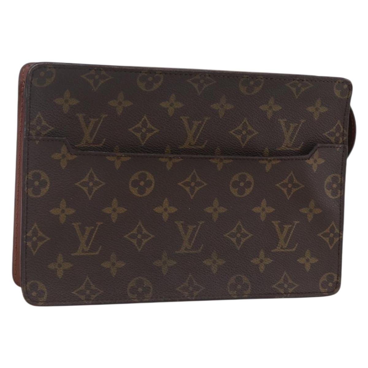 LOUIS VUITTON Monogram Pochette Homme Clutch Bag M51795 LV Auth mr1653
