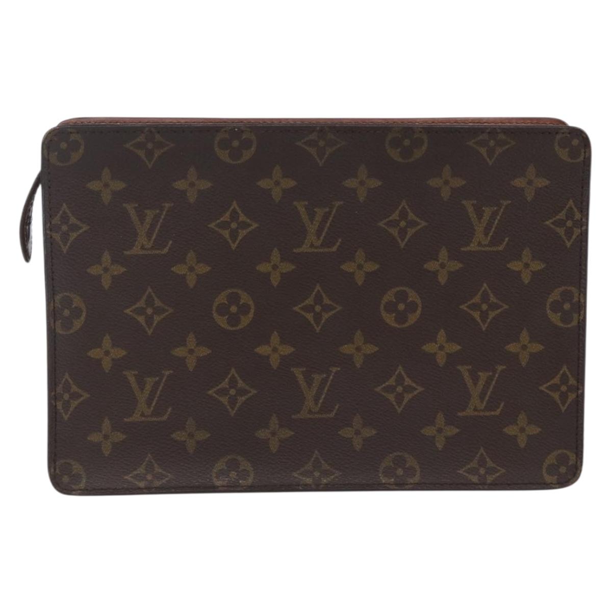 LOUIS VUITTON Monogram Pochette Homme Clutch Bag M51795 LV Auth mr1653