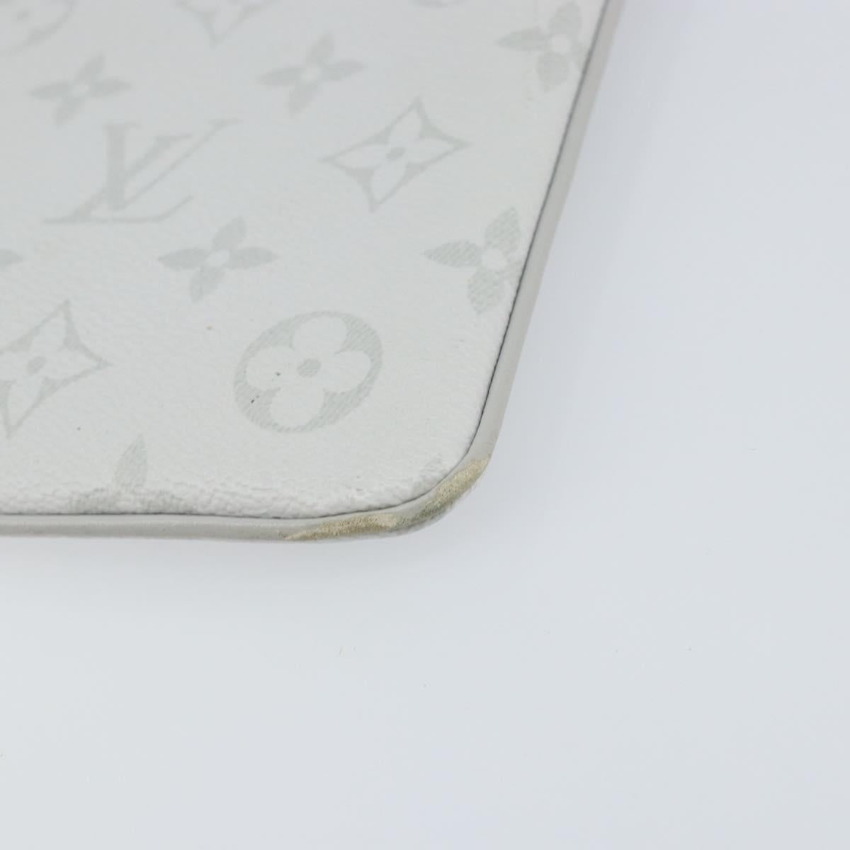 LOUIS VUITTON Monogram White Zipped Pouch GM Clutch Bag M68310 LV Auth mr1658