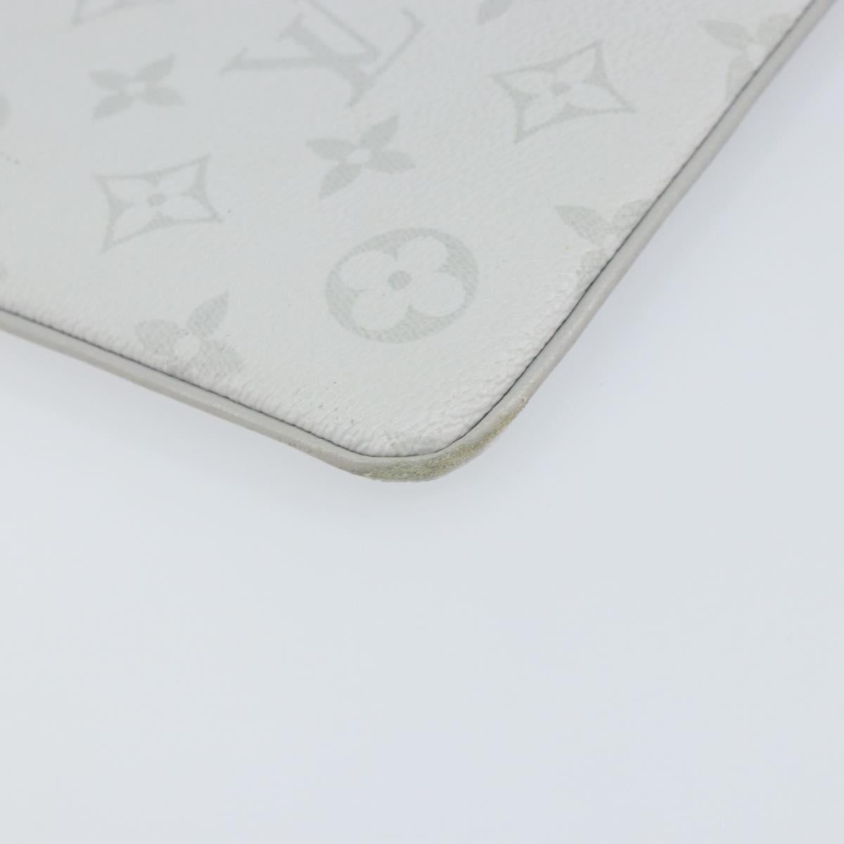 LOUIS VUITTON Monogram White Zipped Pouch GM Clutch Bag M68310 LV Auth mr1658
