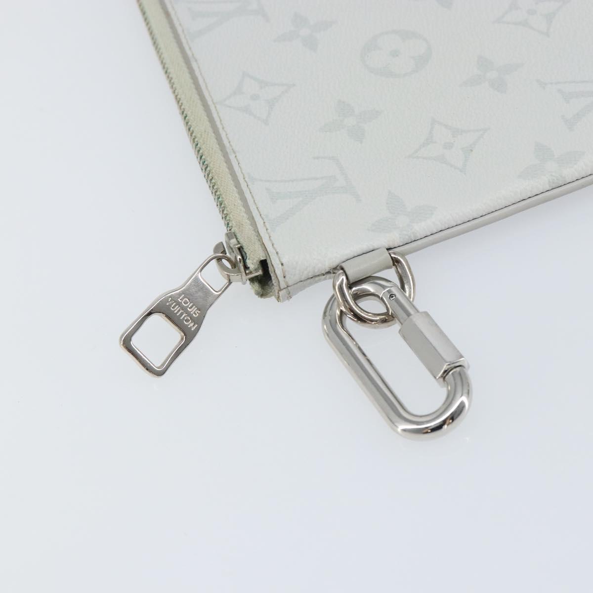 LOUIS VUITTON Monogram White Zipped Pouch GM Clutch Bag M68310 LV Auth mr1658