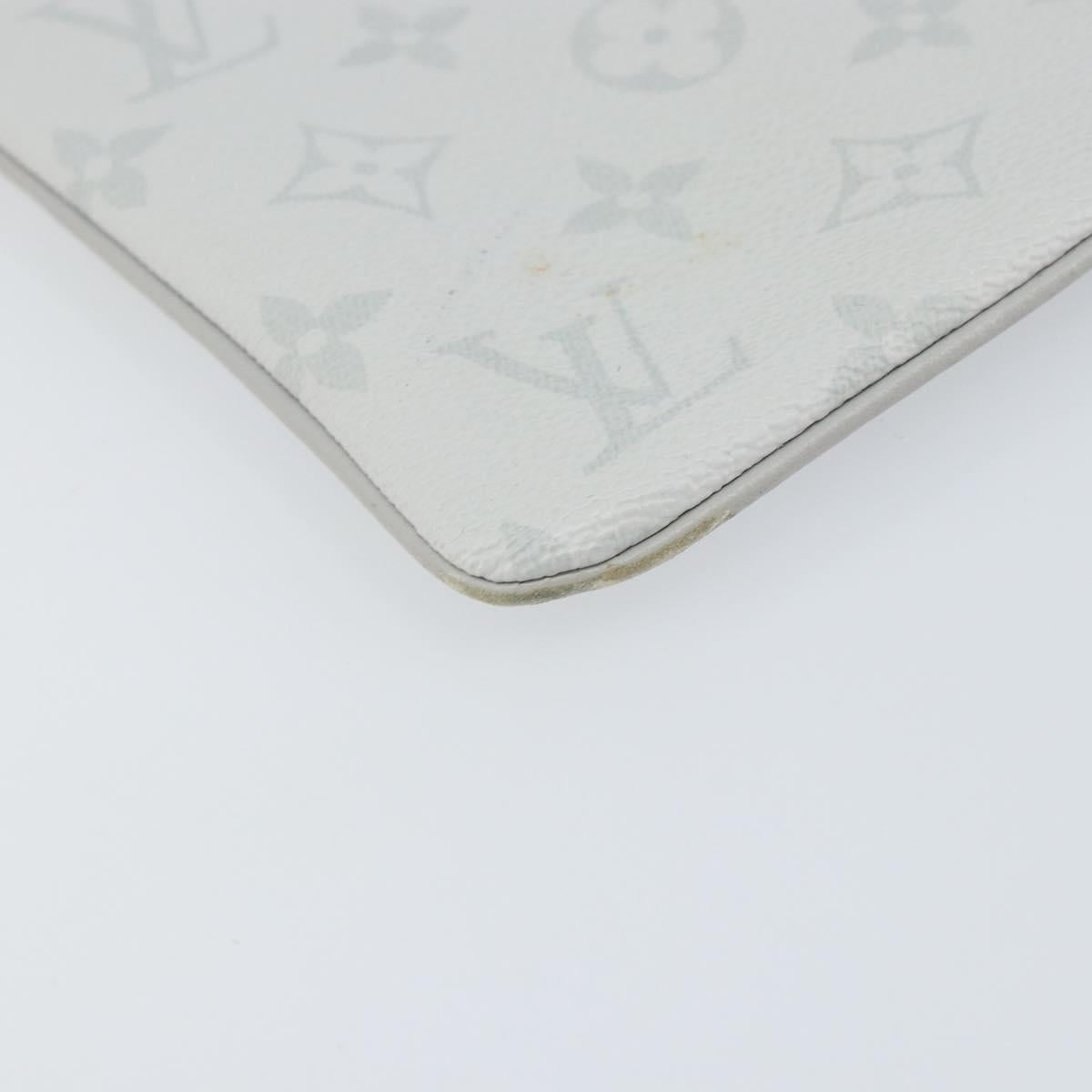 LOUIS VUITTON Monogram White Zipped Pouch GM Clutch Bag M68310 LV Auth mr1658