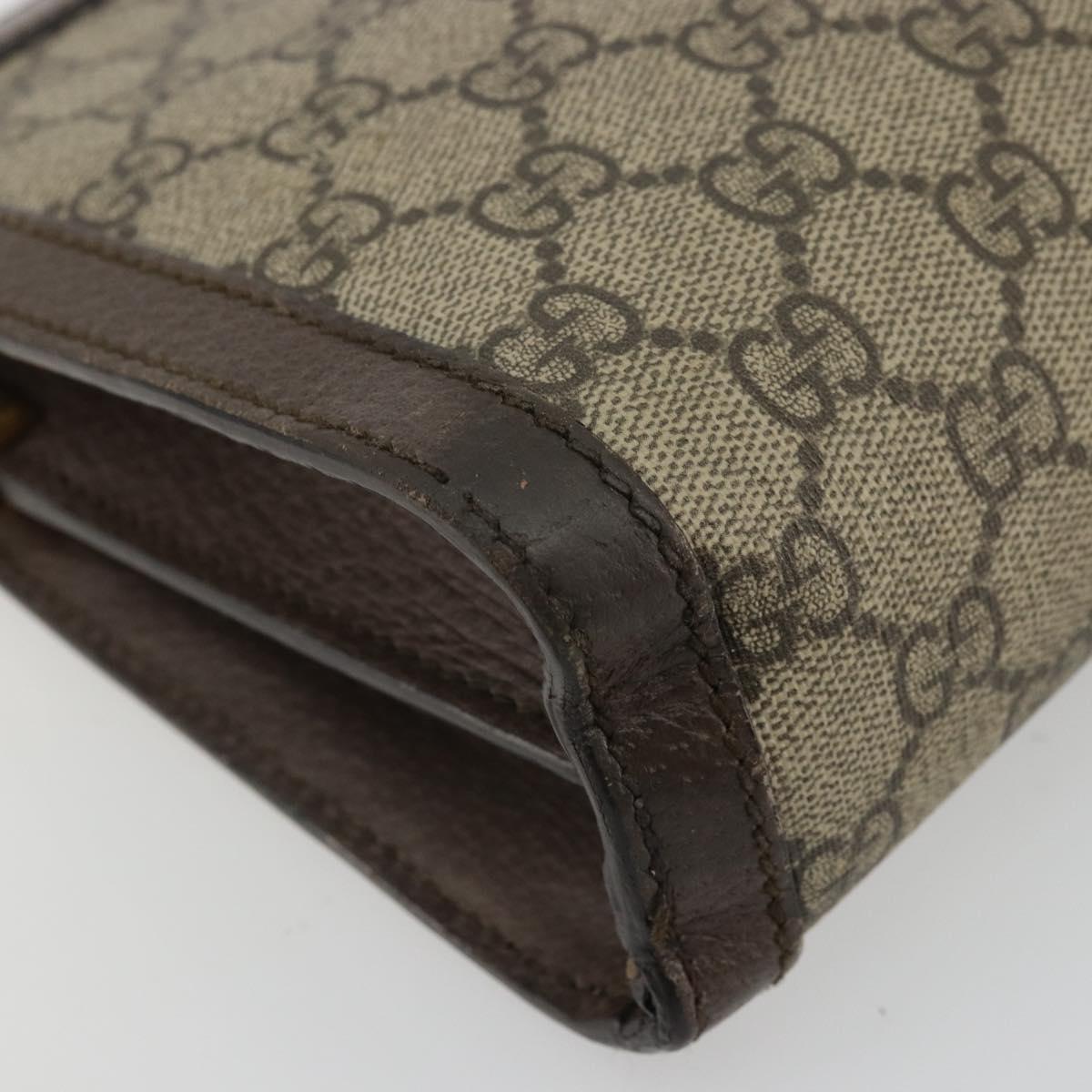 GUCCI GG Supreme Web Sherry Line Chain Bag PVC Beige Gold 503877 Auth mr1659