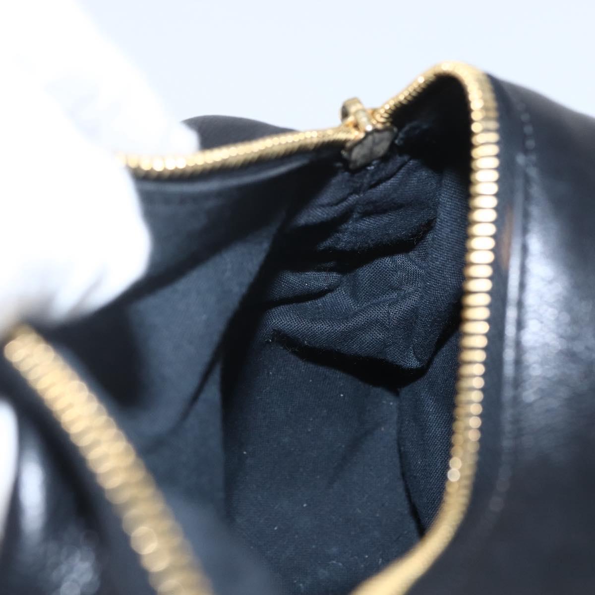 Gianni Versace Shoulder Bag Leather Black Gold Auth mr1669SAV