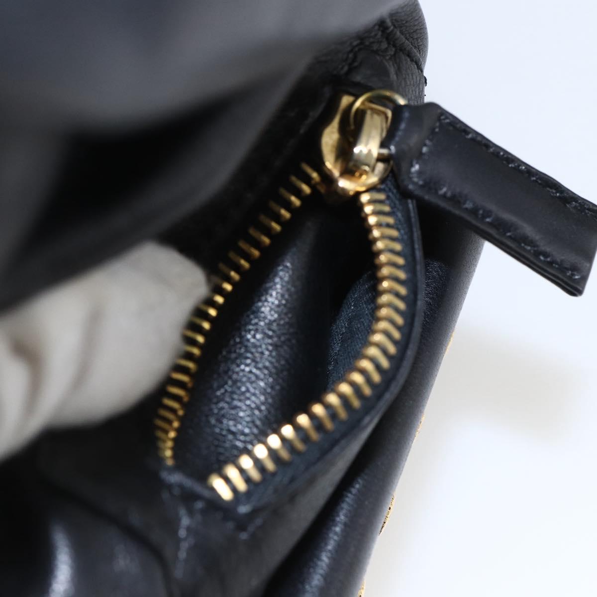 Gianni Versace Shoulder Bag Leather Black Gold Auth mr1669SAV