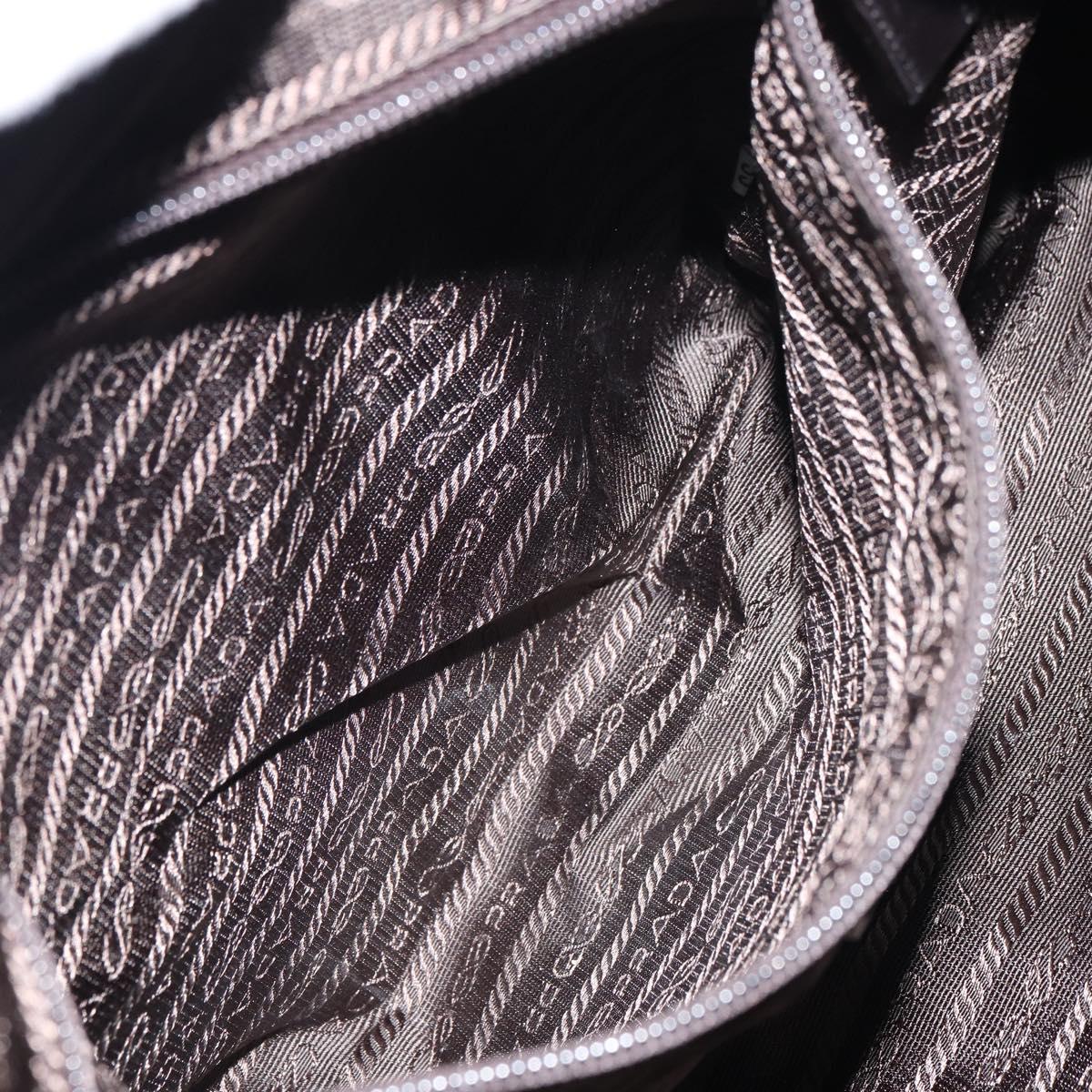 PRADA Tote Bag Nylon Gray Silver Auth mr1678