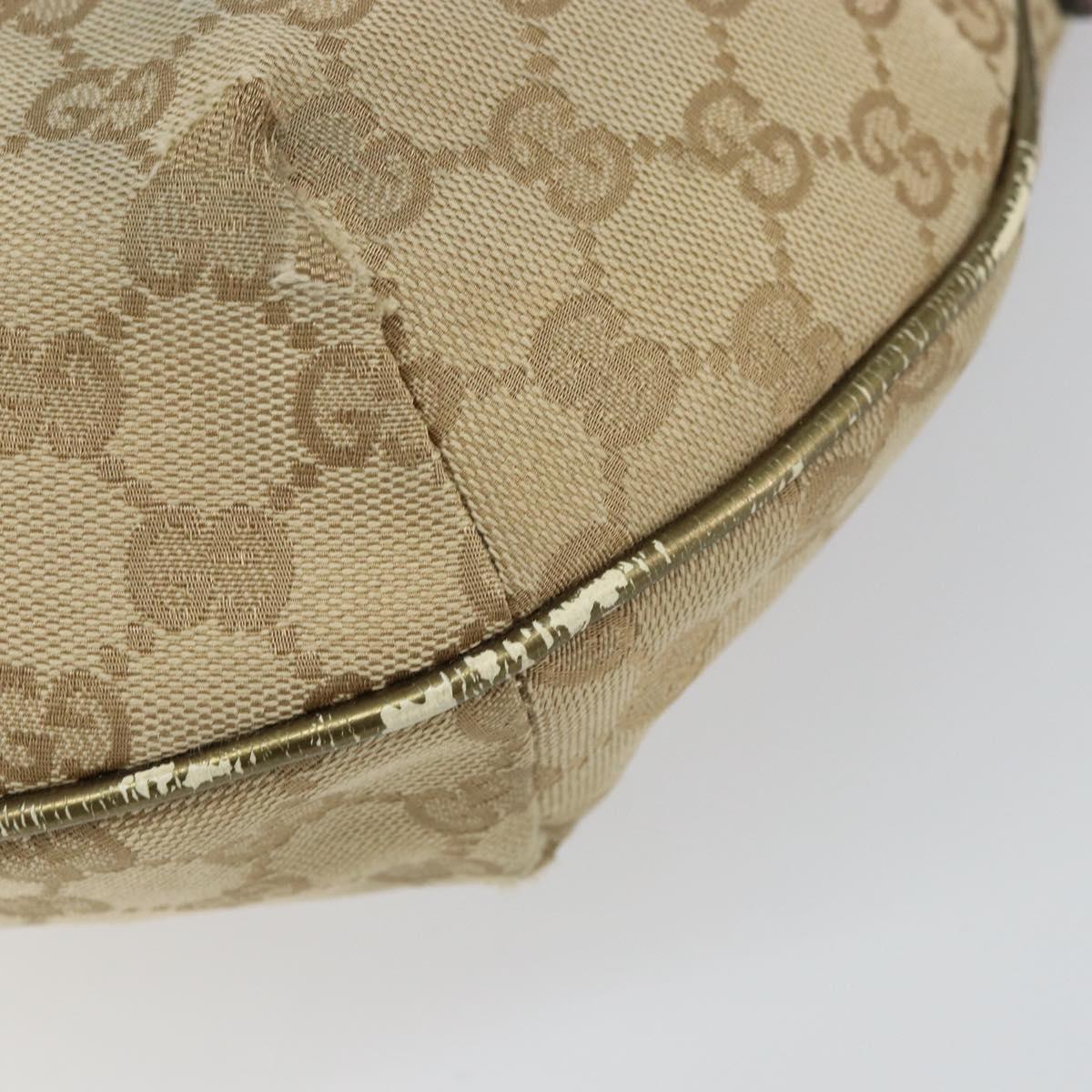 GUCCI GG Canvas Sherry Line Shoulder Bag Beige Gold 181092 Auth mr1685
