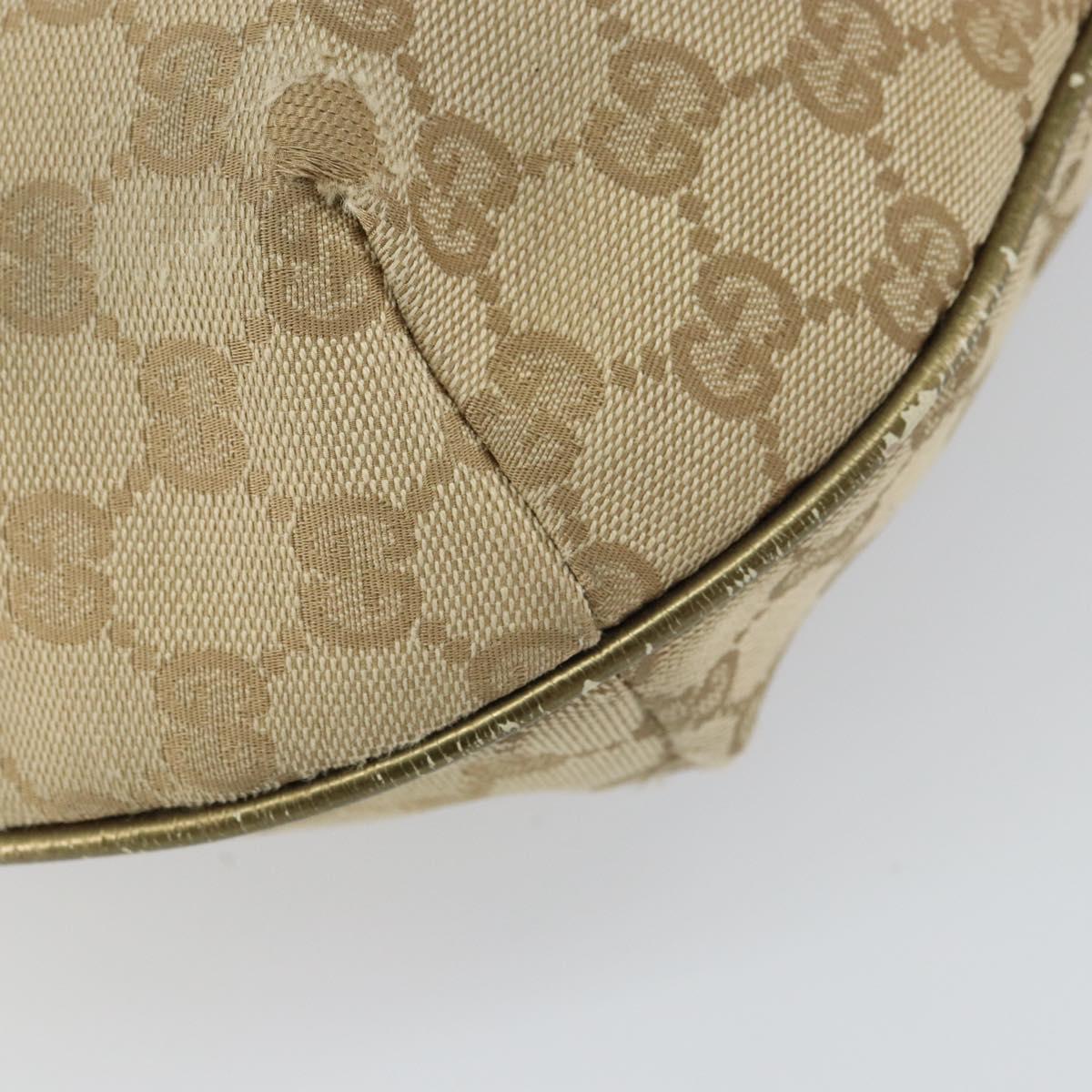 GUCCI GG Canvas Sherry Line Shoulder Bag Beige Gold 181092 Auth mr1685