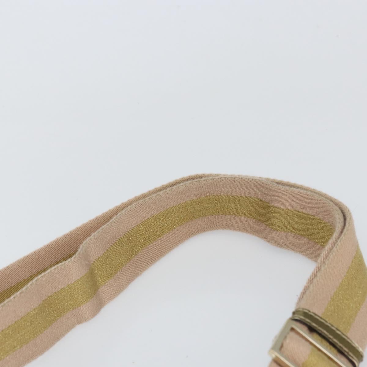 GUCCI GG Canvas Sherry Line Shoulder Bag Beige Gold 181092 Auth mr1685