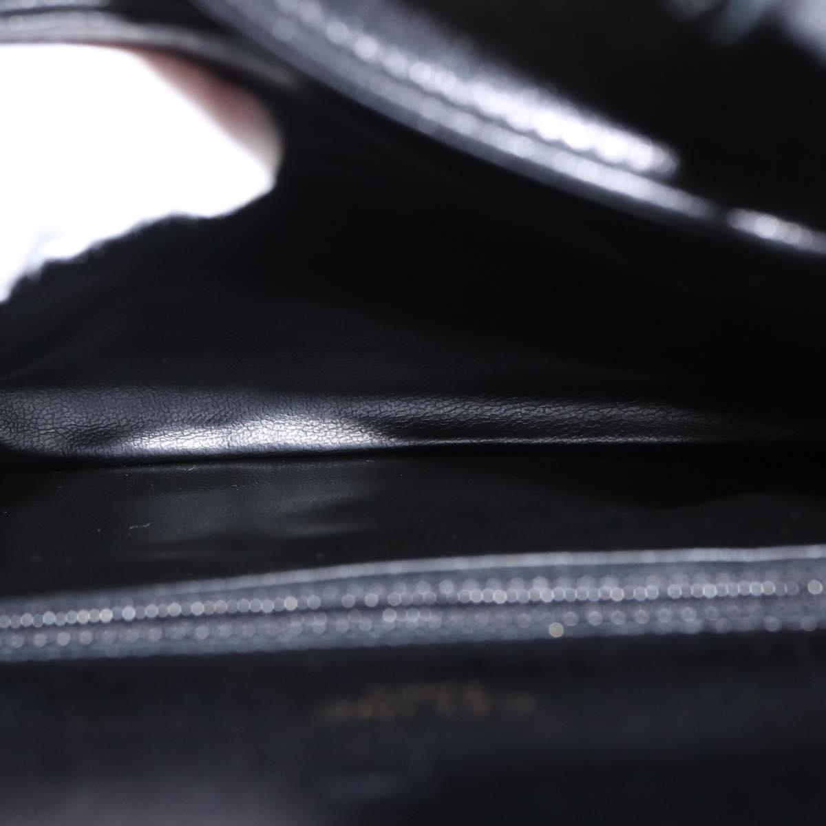 CELINE Horse Carriage Shoulder Bag Leather Black Gold Auth mr1692