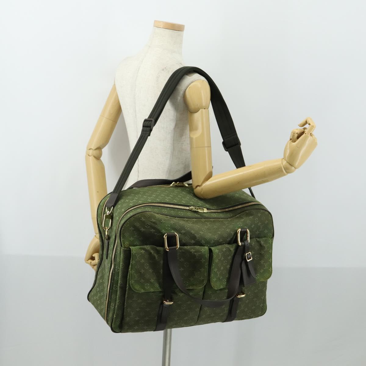 LOUIS VUITTON Monogram Mini mini claudine Boston Bag Khaki MB0082 LV Auth mr1701