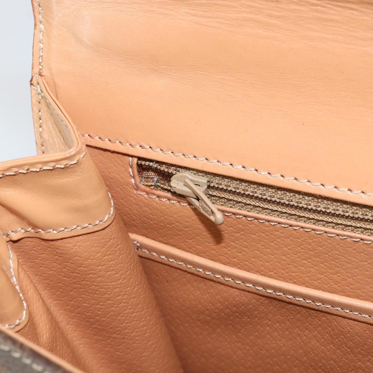 CELINE Macadam Canvas Hand Bag PVC Leather Brown Gold Auth mr1708A