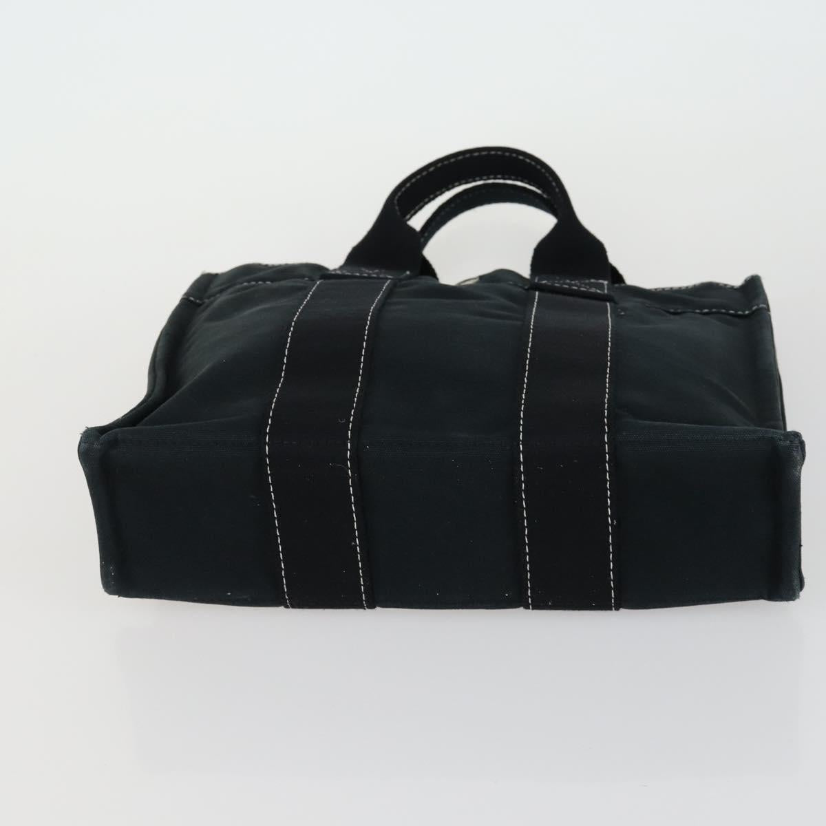 HERMES Her Line Fourre Tout Hand Bag Canvas 5 Set Black Navy gray Auth mr1716