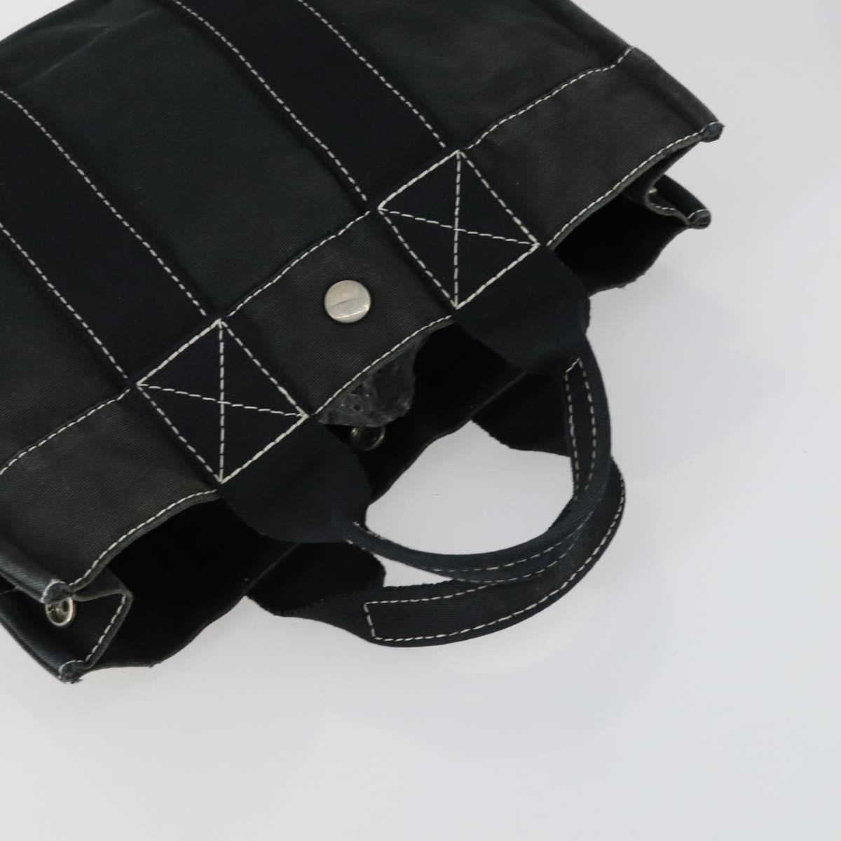 HERMES Her Line Fourre Tout Hand Bag Canvas 5 Set Black Navy gray Auth mr1716
