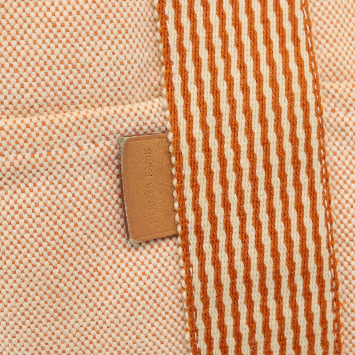 HERMES New Fourre Tout MM Hand Bag Canvas Orange Auth mr1718