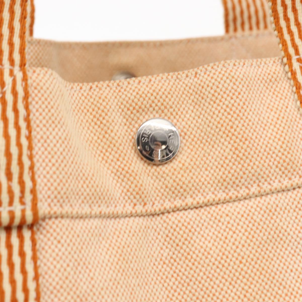 HERMES New Fourre Tout MM Hand Bag Canvas Orange Auth mr1718