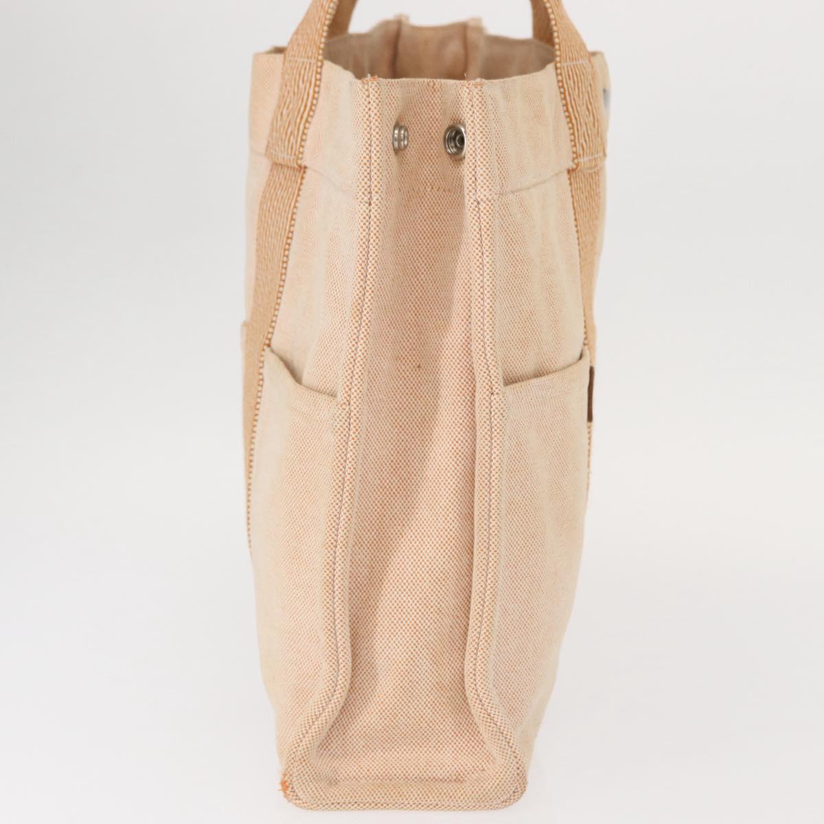 HERMES New Fourre Tout MM Hand Bag Canvas Orange Auth mr1718