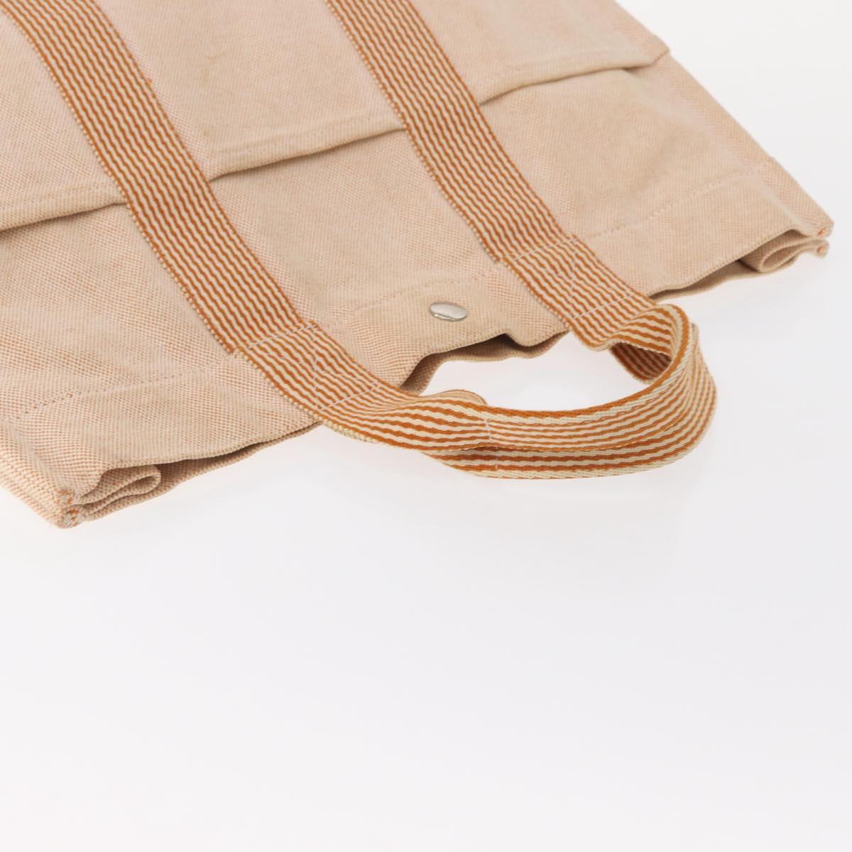 HERMES New Fourre Tout MM Hand Bag Canvas Orange Auth mr1718