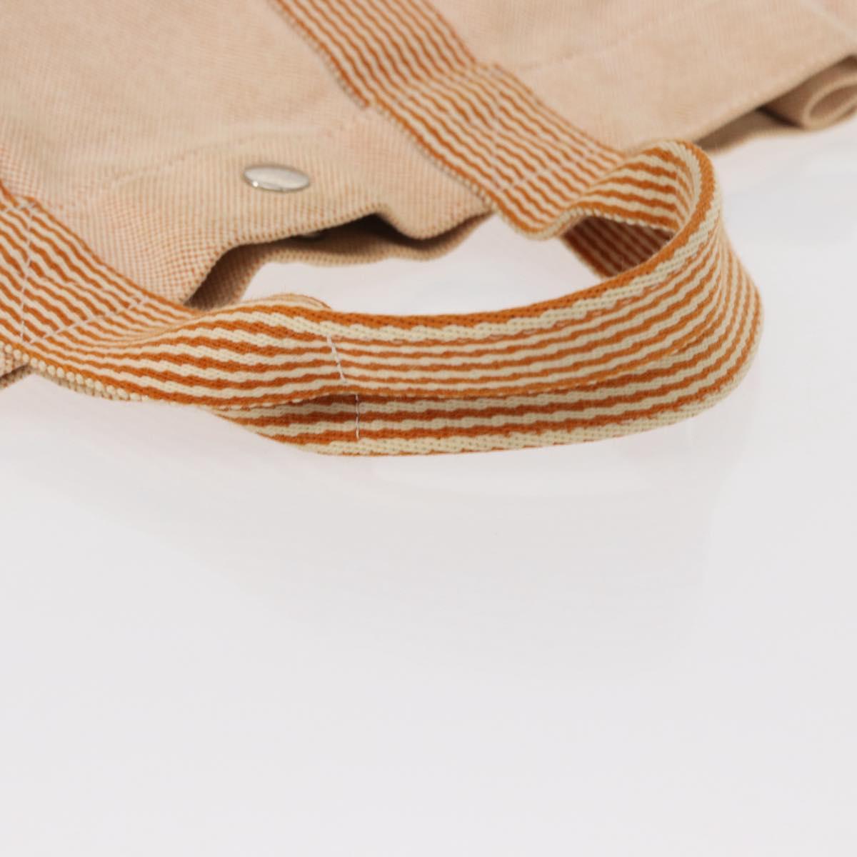 HERMES New Fourre Tout MM Hand Bag Canvas Orange Auth mr1718