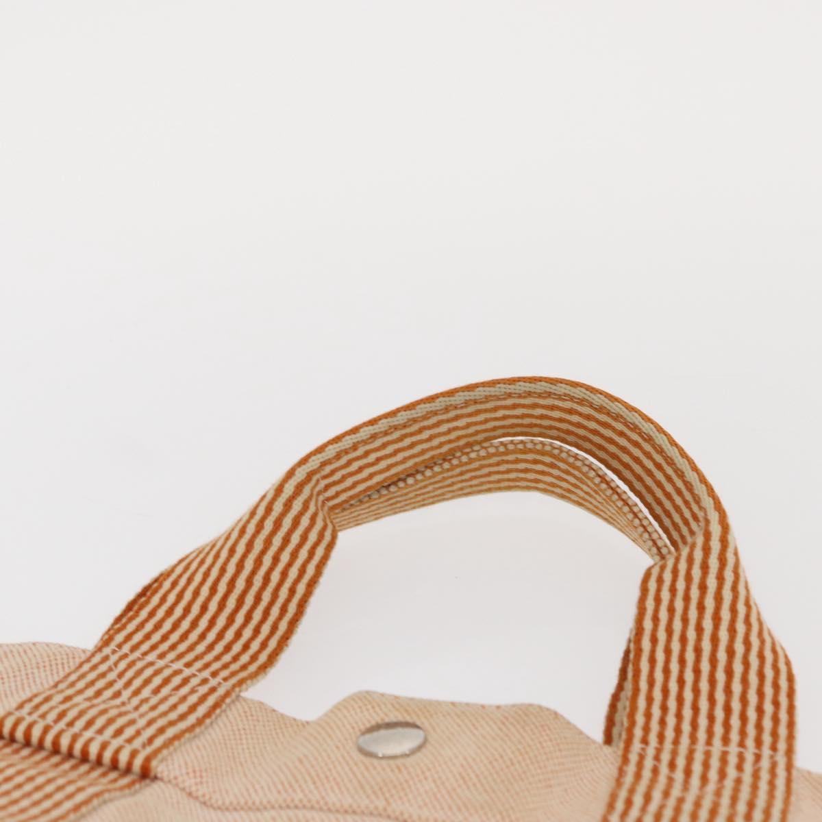 HERMES New Fourre Tout MM Hand Bag Canvas Orange Auth mr1718