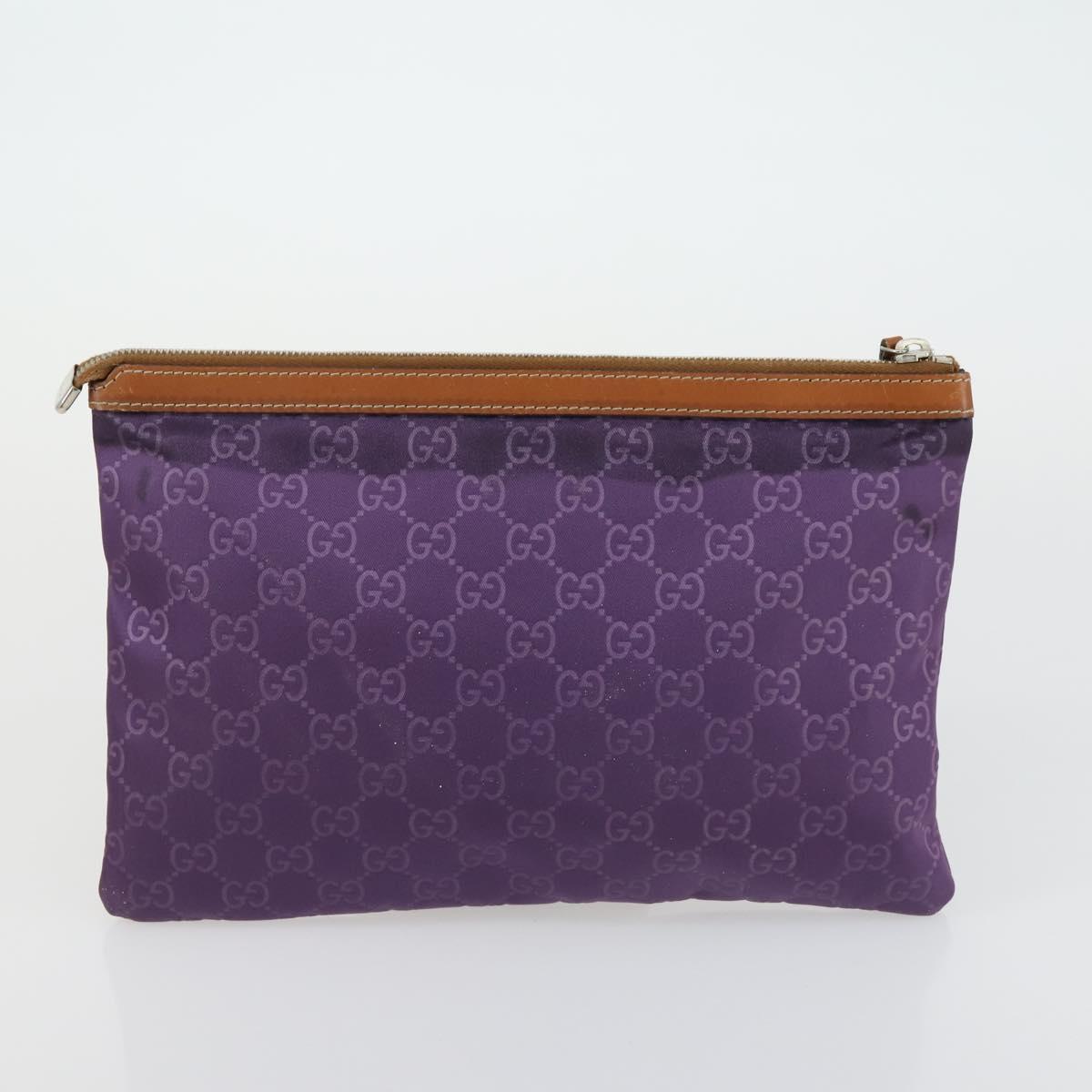 GUCCI GG Supreme Web Sherry Line Bag PVC Nylon 4 Set Beige Navy Auth mr1719