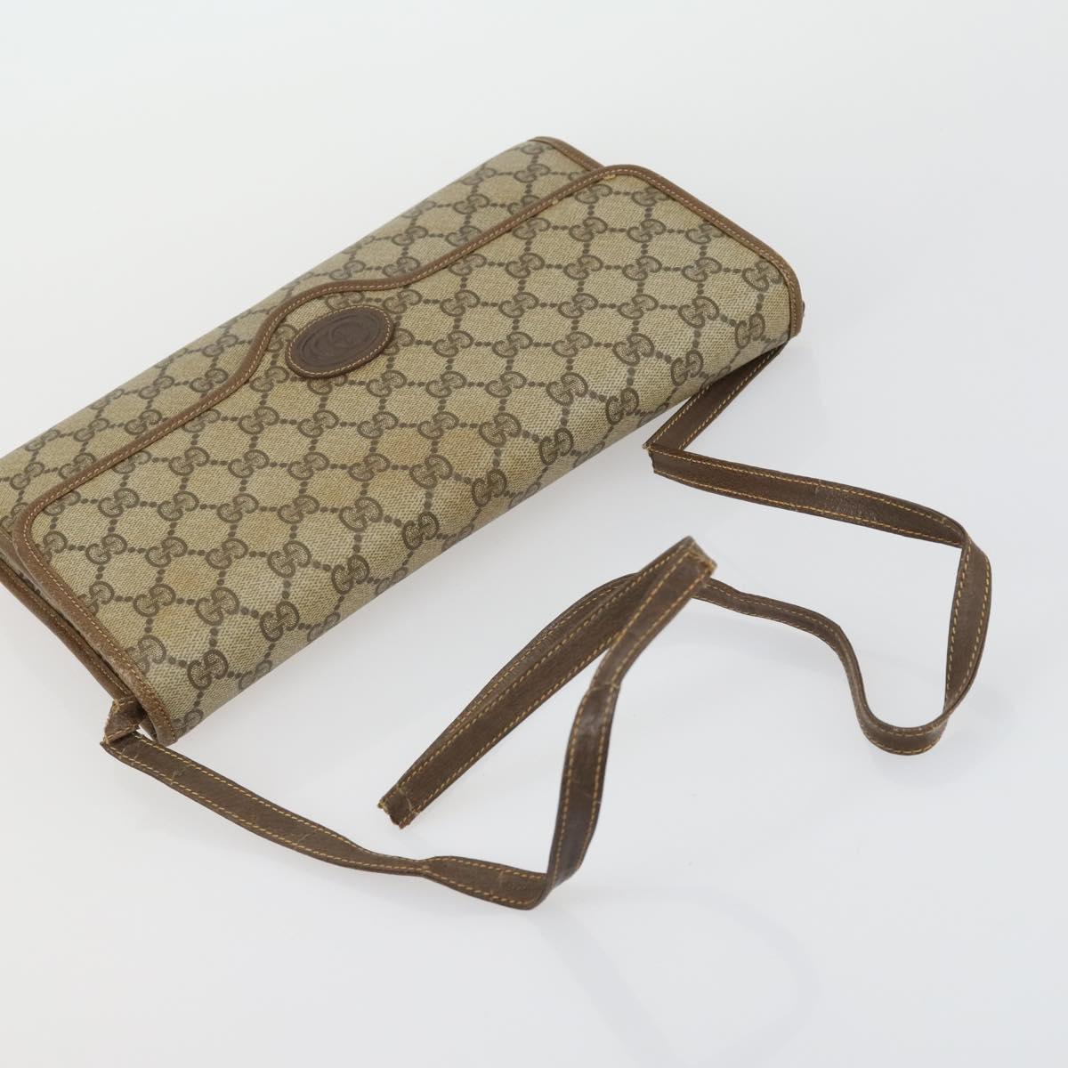 GUCCI GG Supreme Web Sherry Line Bag PVC Nylon 4 Set Beige Navy Auth mr1719