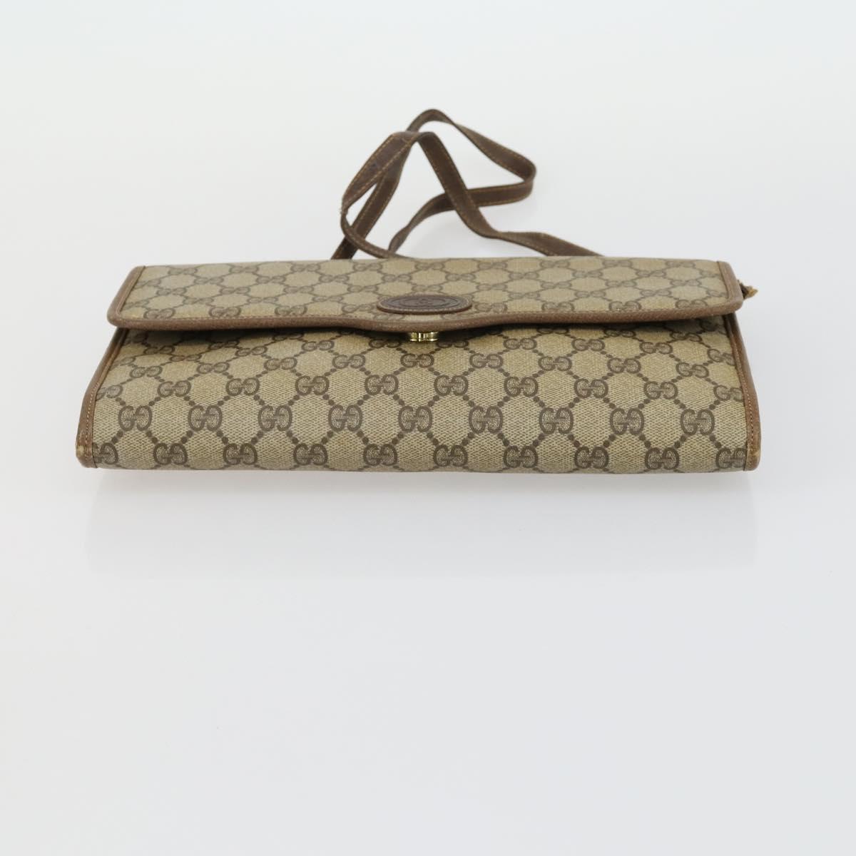 GUCCI GG Supreme Web Sherry Line Bag PVC Nylon 4 Set Beige Navy Auth mr1719