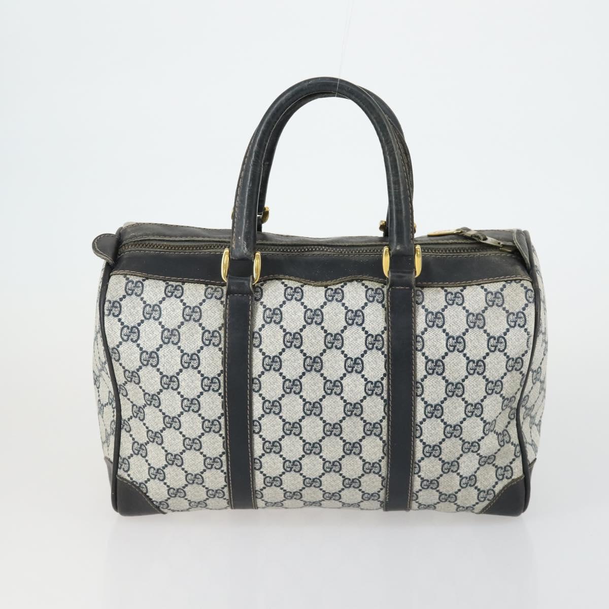GUCCI GG Supreme Web Sherry Line Bag PVC Nylon 4 Set Beige Navy Auth mr1719