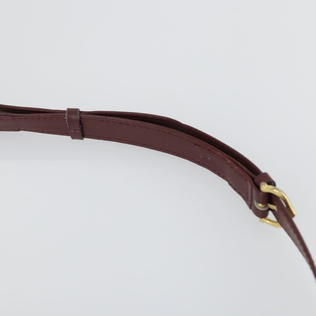 CARTIER Must Line Shoulder Bag Leather 2 Set Bordeaux Gold Auth mr1722
