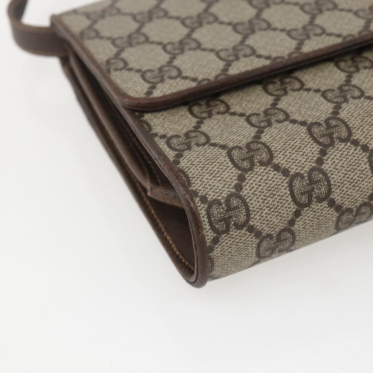 GUCCI GG Supreme Shoulder Bag PVC Beige Gold 904 02 050 Auth mr1730