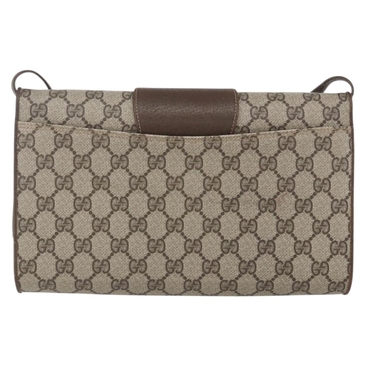GUCCI GG Supreme Shoulder Bag PVC Beige Gold 904 02 050 Auth mr1730