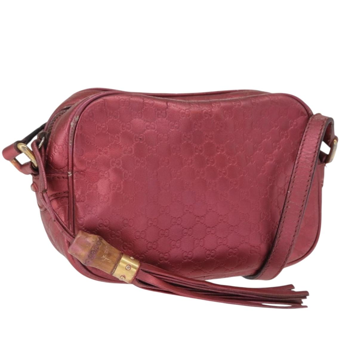 GUCCI Micro Guccissima Shoulder Bag Gold Cherry 309538 Auth mr1740