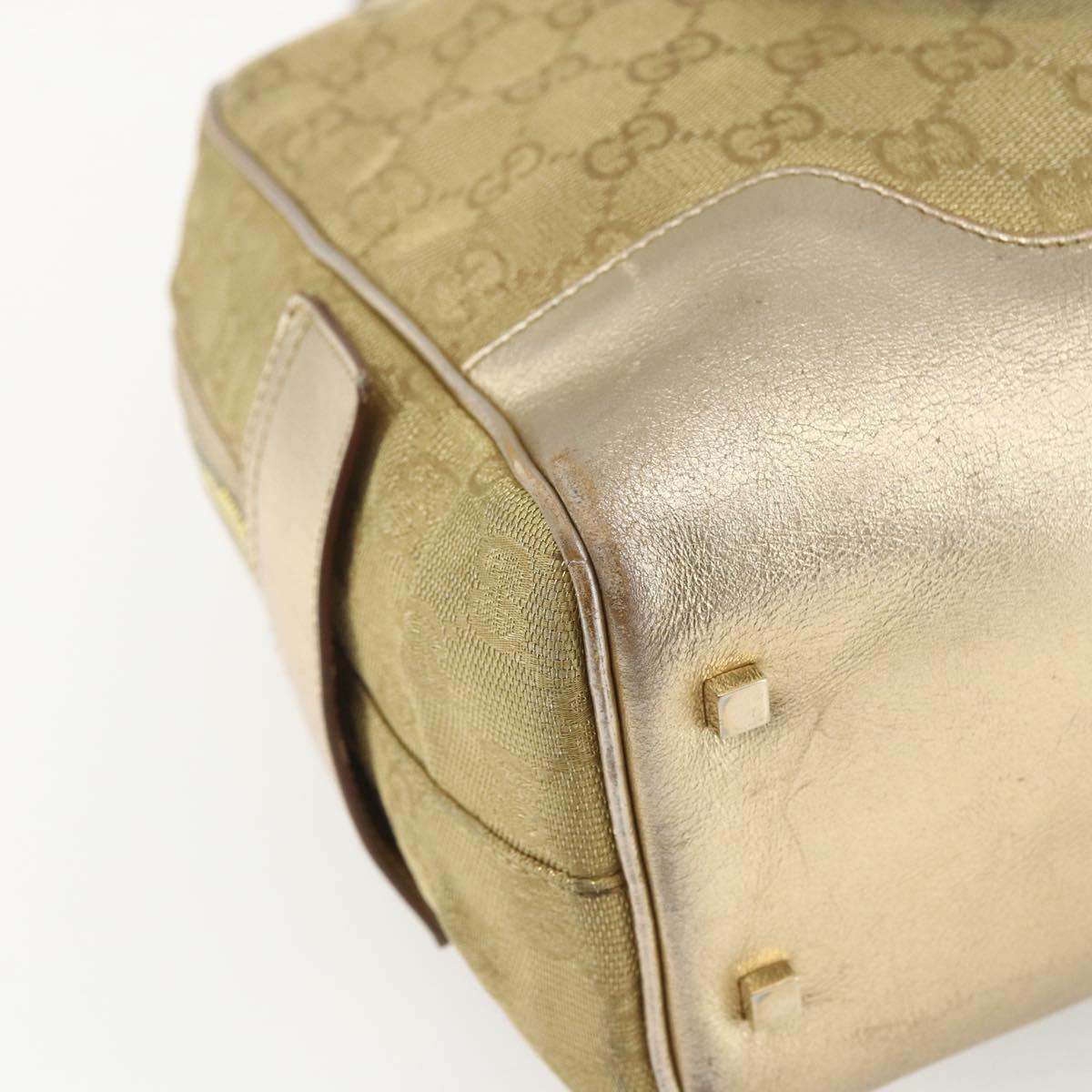 GUCCI GG Canvas Hand Bag Gold 002 1115 Auth mr1753