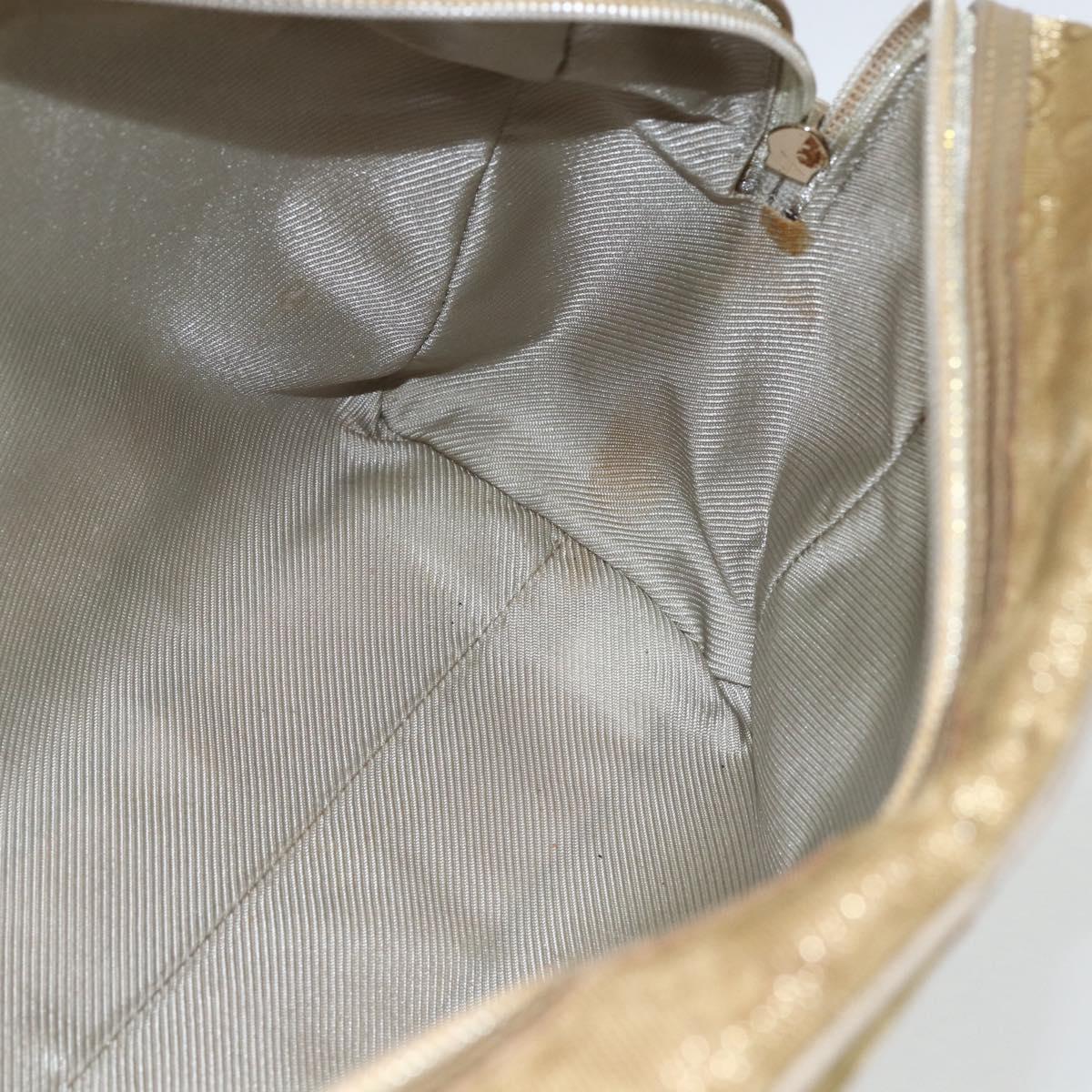 GUCCI GG Canvas Hand Bag Gold 002 1115 Auth mr1753