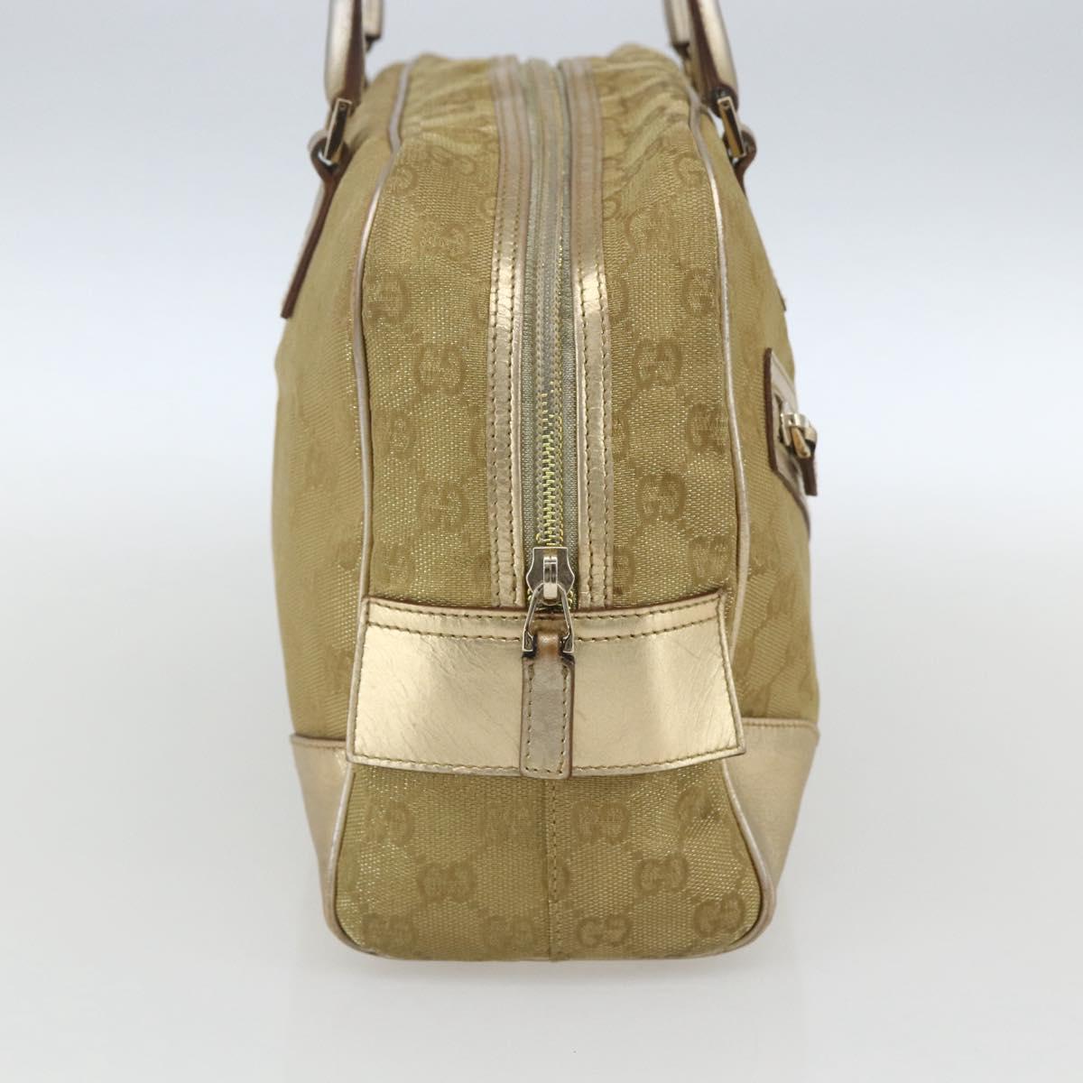 GUCCI GG Canvas Hand Bag Gold 002 1115 Auth mr1753