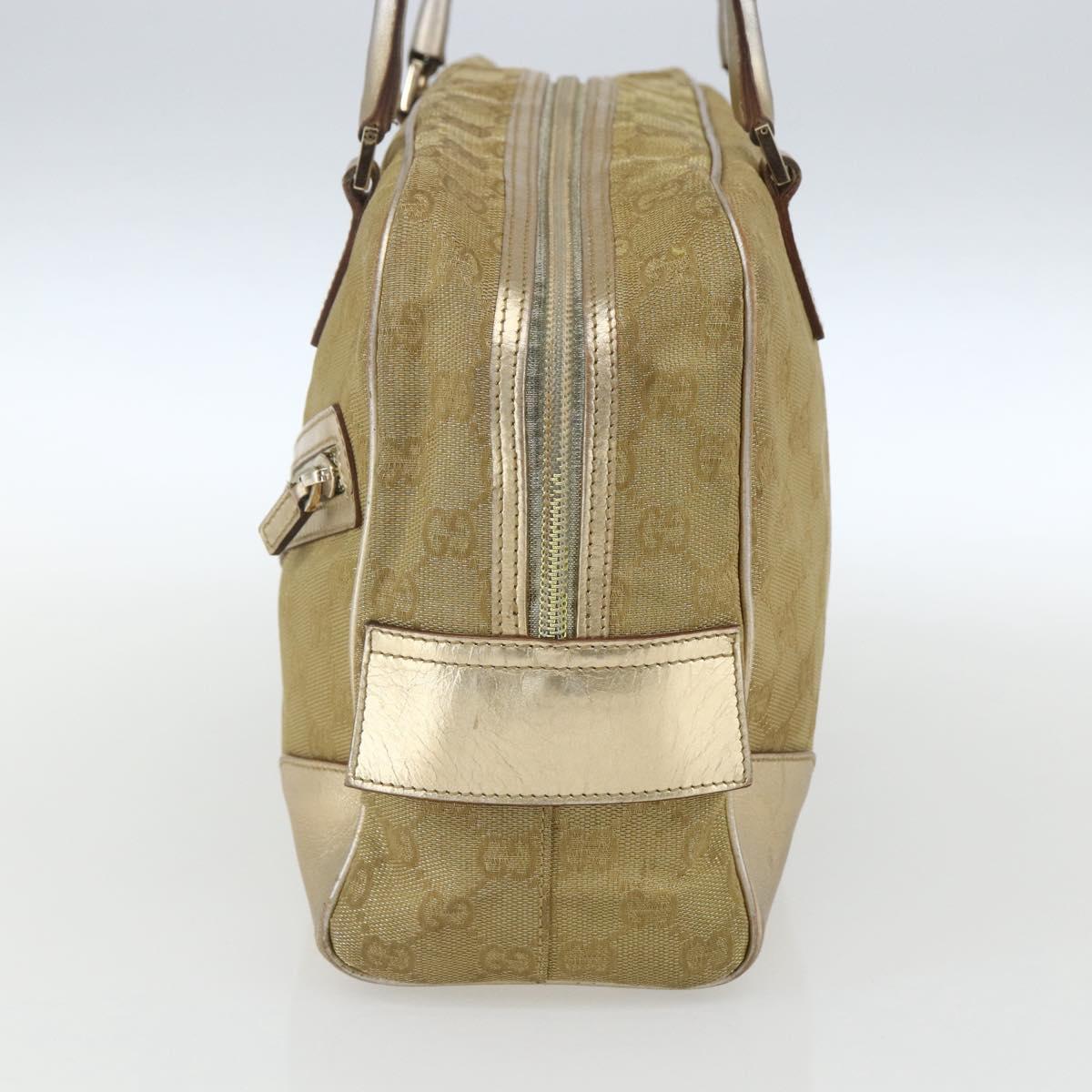 GUCCI GG Canvas Hand Bag Gold 002 1115 Auth mr1753
