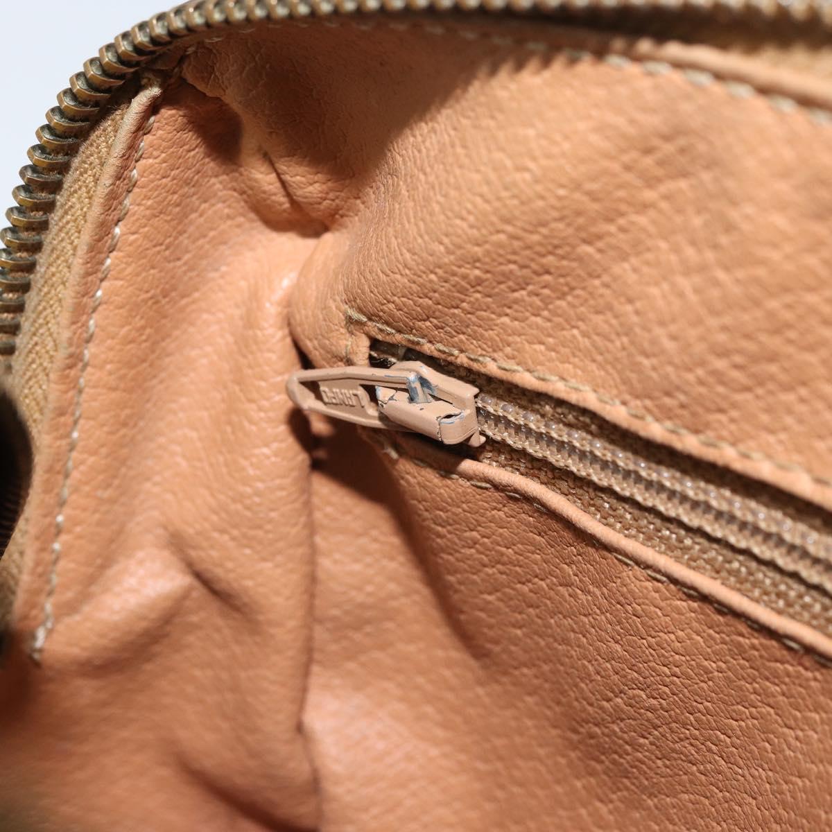 CELINE Macadam Canvas Mini Hand Bag PVC Leather Brown Gold Auth mr1755
