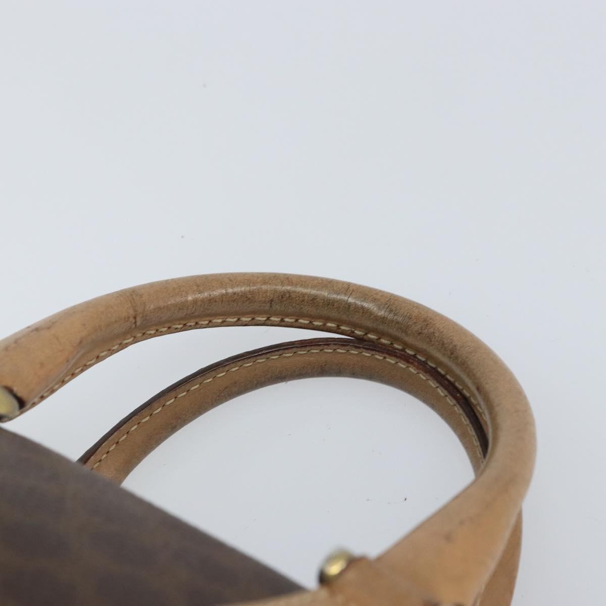 CELINE Macadam Canvas Mini Hand Bag PVC Leather Brown Gold Auth mr1755