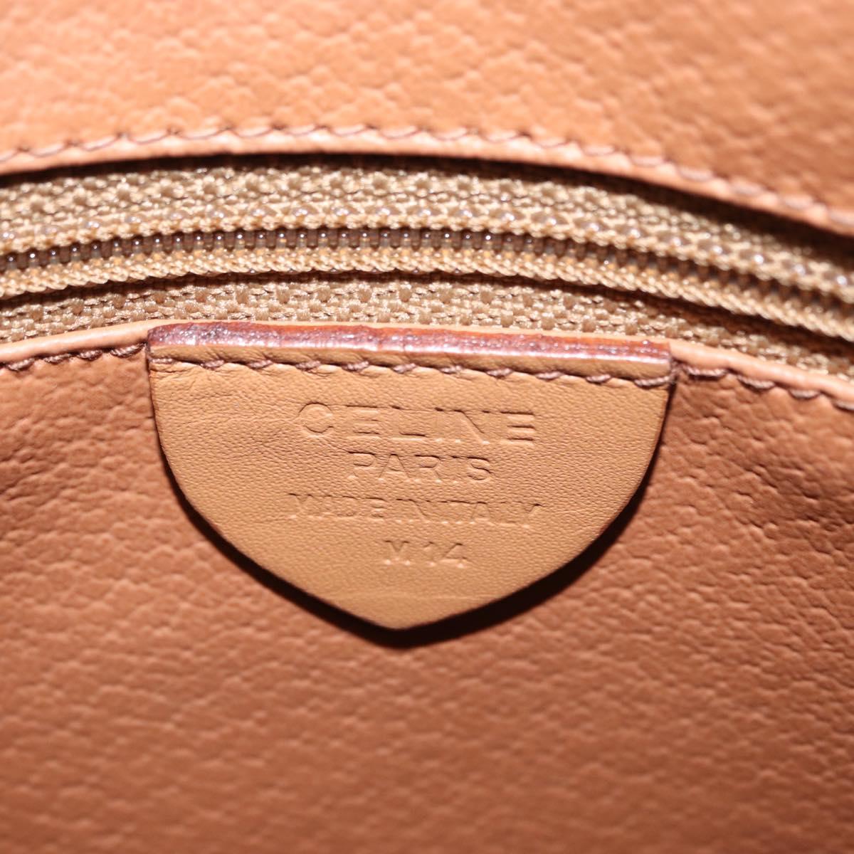CELINE Macadam Canvas Shoulder Bag PVC Leather Brown Gold Auth mr1765