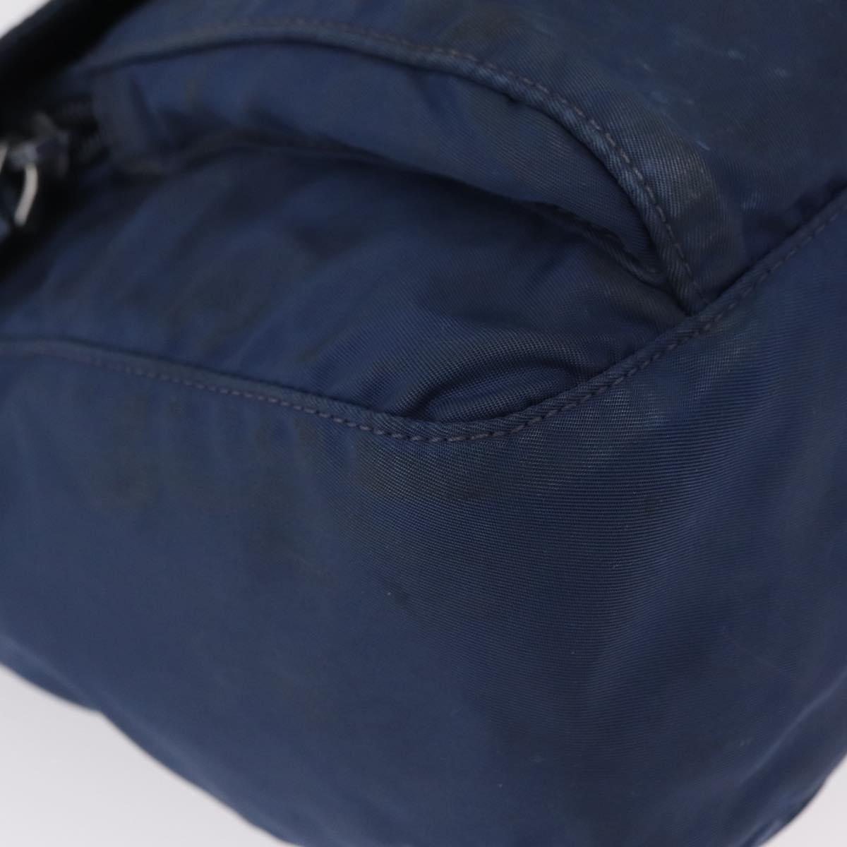PRADA Shoulder Bag Nylon Navy Silver Auth mr1779
