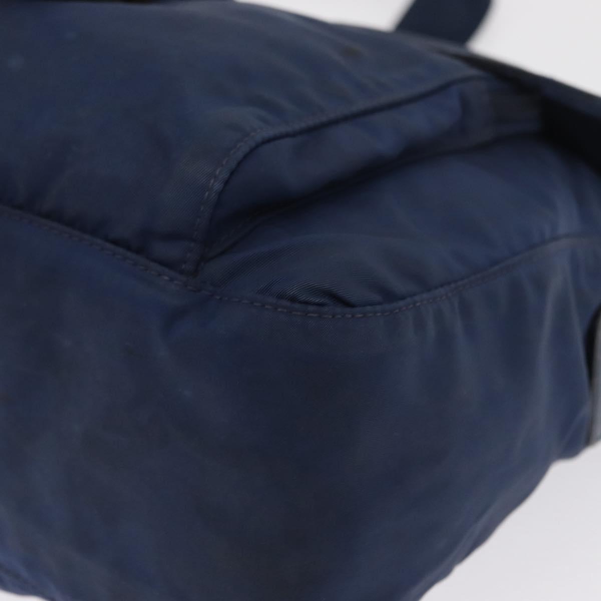PRADA Shoulder Bag Nylon Navy Silver Auth mr1779